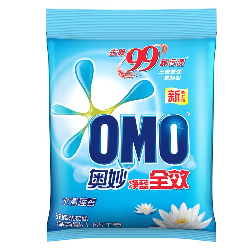 奥妙净蓝全效水清莲香无磷洗衣粉1650g[联合利华]