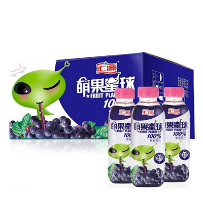 汇源 萌果星球 100%紫葡萄汁 336ml*15瓶 PET瓶 整箱装