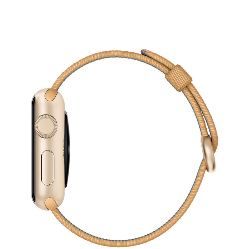 Apple Watch Sport 38毫米（MMF52CH/A）金色铝金属表壳 搭配金配红色精织尼龙表带
