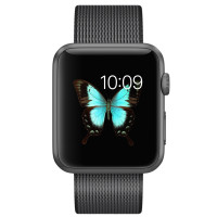 Apple Watch Sport 42毫米（MMFR2CH/A）深空灰色铝金属表壳 搭配黑色精织尼龙表带