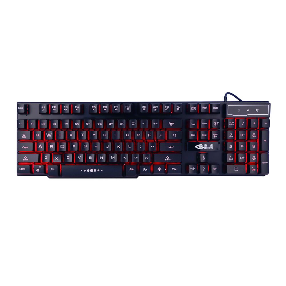 吉选(gesobyte) KB860 悬浮有线键盘三色炫光版机械手感绝地求生吃鸡游戏商务办公 黑色