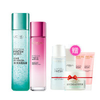 欧莱雅清润大礼包(清润多重活性保湿深透晶露175ml+葡萄籽精华膜力水130ml+清润5件套(以收到的实物为准))