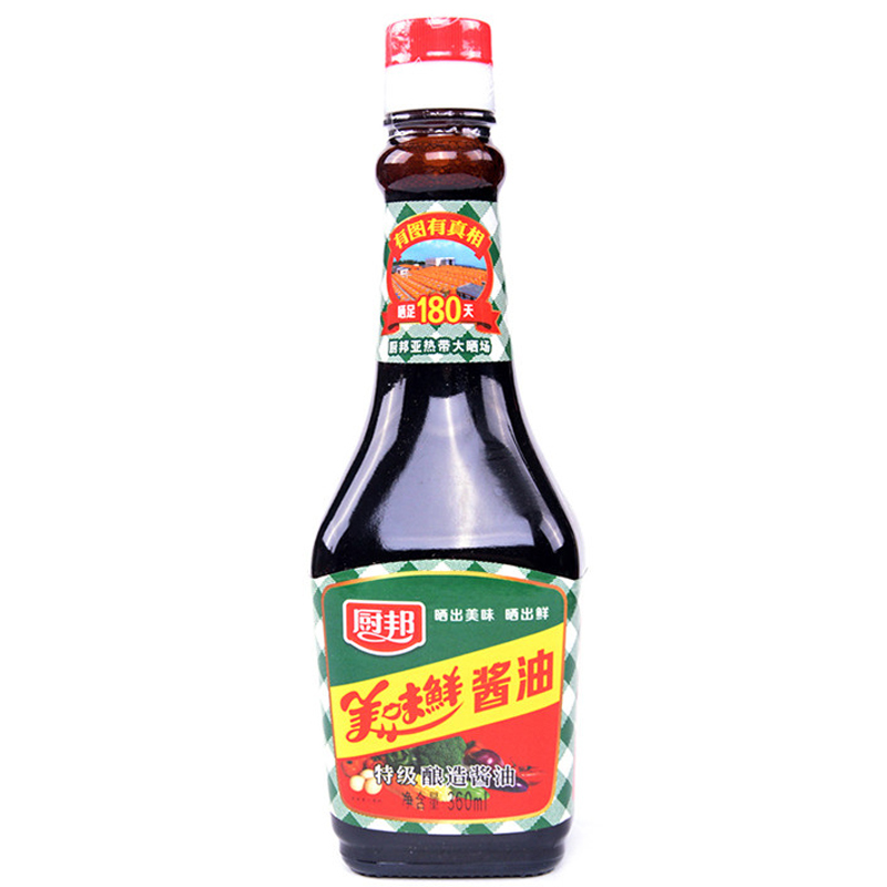 厨邦美味鲜酱油瓶装360ml 酿造酱油 炒菜 凉拌 调料生抽调味品酱油生抽