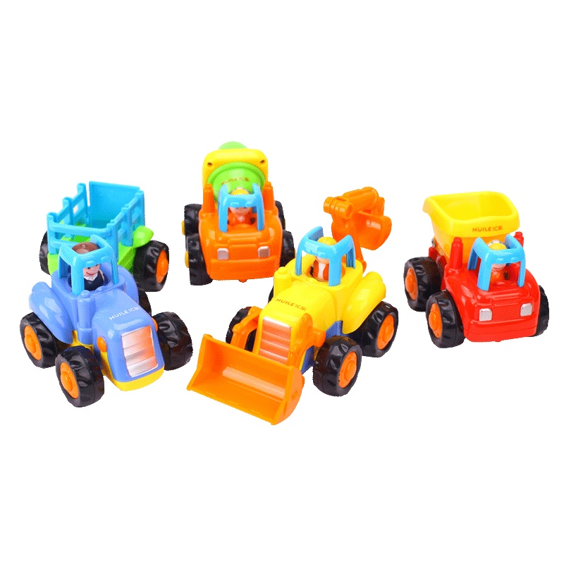 汇乐玩具 快乐工程队 推土车 326A 惯性动力工程车男孩玩具儿童塑料车模 单只装 颜色随机