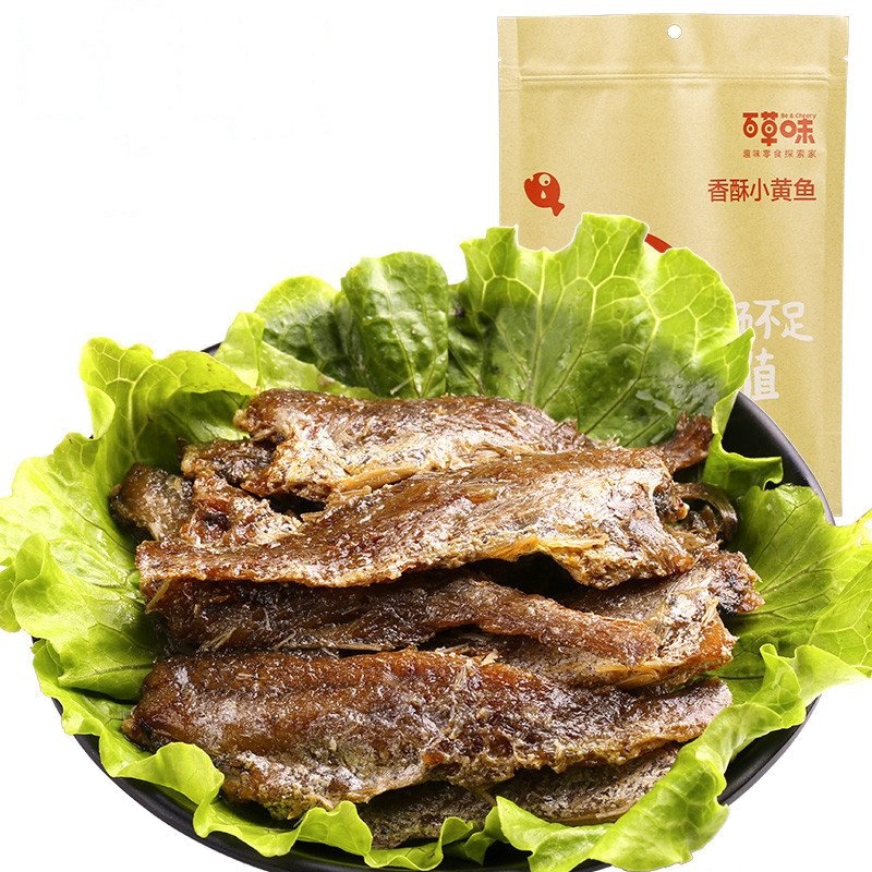 百草味 香酥小黄鱼200g 休闲零食 小鱼干小鱼仔即食小吃鱼片