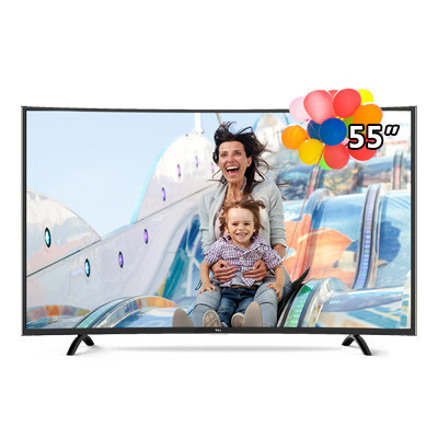 TCL L55P1-CUD 55英寸 真4K曲面十四核安卓智能HDR液晶电视机(黑色)