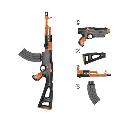 Magfun酷彼伴 磁力风暴系列 K4黑橙AK47 磁力拼插拼搭益智玩具枪