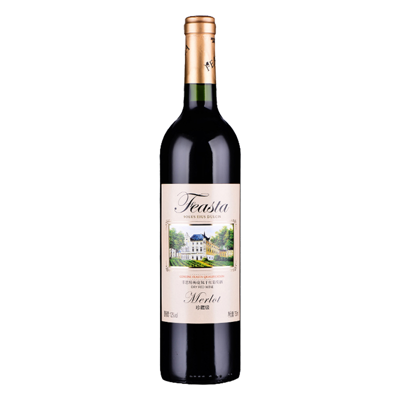 菲思特(FEASTA)珍藏级梅鹿辄干红葡萄酒750ml 单支装