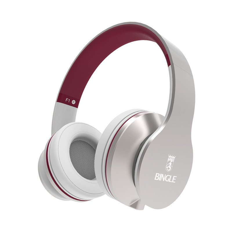 宾果(Bingle) F1 杰西卡酷炫时尚头戴式耳机麦克风(酷炫银) 手机电脑两用