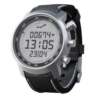 颂拓（SUUNTO）手表户外运动元素山雄真皮黑色男表SS014523000