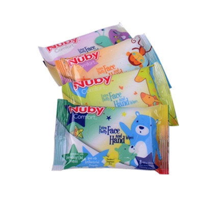 美国Nuby/努比婴儿湿巾新生儿手口柔湿巾(迷你8抽)8包入