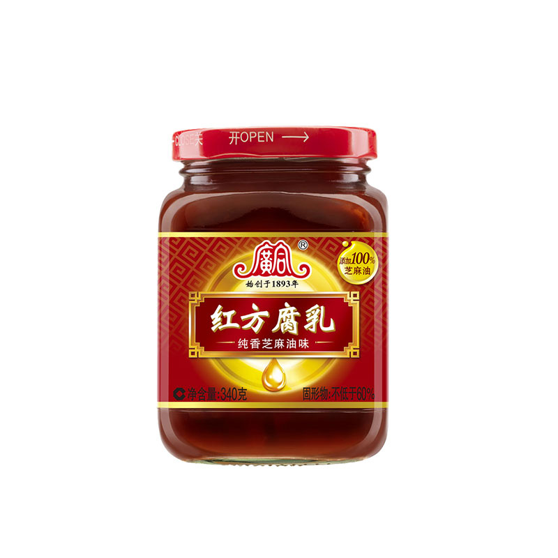 [苏宁易购超市]广合 红方腐乳(纯香芝麻油味)340g