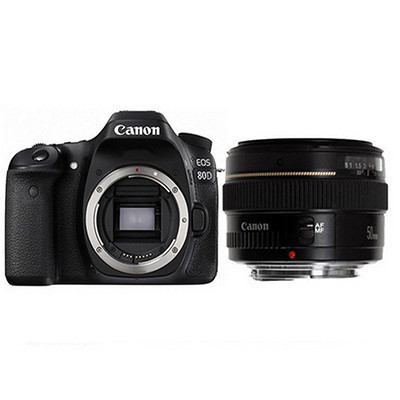 佳能(Canon) EOS 80D(50mm F1.4) 数码单反相机 单镜头套装 约2420万像素