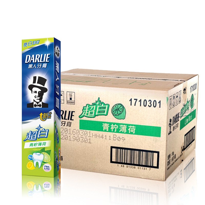黑人(DARLIE)超白 牙膏 90g(青柠薄荷)(整箱购)