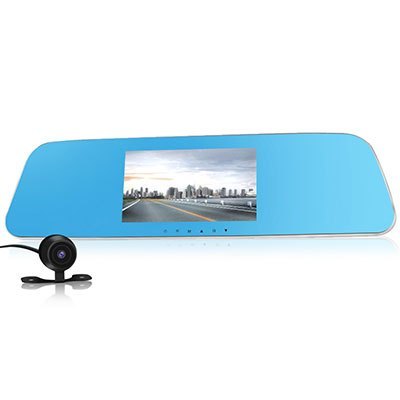 爱国者（aigo）D86行车记录仪 双镜头双录1080P后视镜一体机 金色