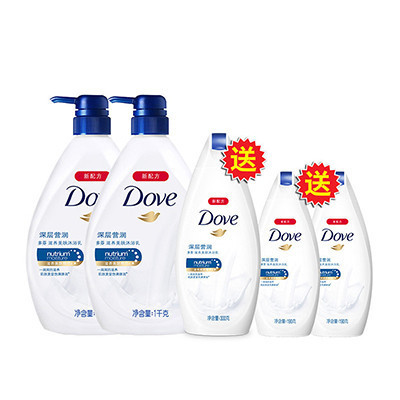 多芬(Dove)深层莹润滋养美肤沐浴乳1kg*2+300g+190g*2 保湿补水 组合装 各种肤质