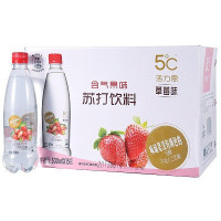 [苏宁超市]5°C活力恩 含气苏打水饮料PET 草莓味 500ml*15瓶 整箱