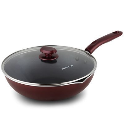 九阳(Joyoung)炒锅 CLB3031D 酒红不粘锅 可视锅盖 轻油少烟 30cm 磁炉通用
