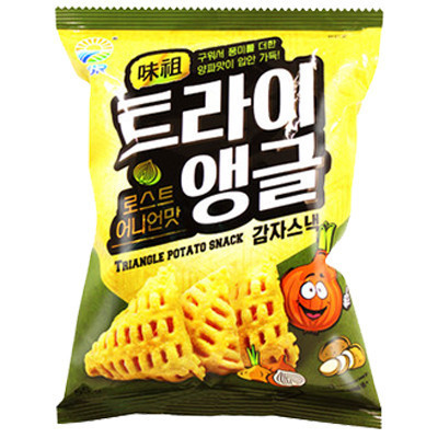 九日牌薯片脆角烤洋葱味55g 韩国进口立体空心脆膨化办公旅行休闲零食