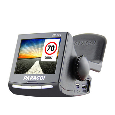 papago 趴趴狗 行车记录仪 汽车车载 带GPS电子狗测速 高清1080P夜视 大广角 一体机 P20