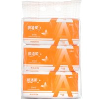 顺清柔国际版橙A软抽抽纸纸巾抽取式面巾纸三层120抽*3包中规格国产