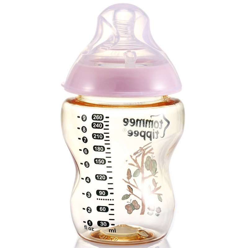 汤美天地Tommee Tippee"母乳自然"PESU印花奶瓶9oz/260ml-粉色