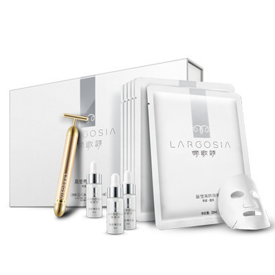 娜歌诗晶莹亮肤明皙提亮面膜套装 6片面膜3瓶精华液配美容仪