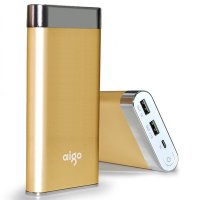 aigo 爱国者 L200 双USB输出 20000毫安 金色 金属机身 通用便携移动电源/充电宝