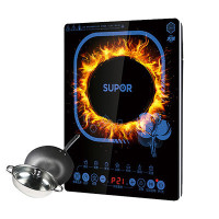 苏泊尔(SUPOR)电磁炉 SDHCB9E32-210 触摸屏多功能 193MM 超大线圈 火锅家用送双锅