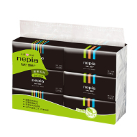 妮飘Nepia 抽纸 经典黑郁薄荷系列原生木浆小规格(短幅)无香面巾纸餐巾纸 3层120抽*6包
