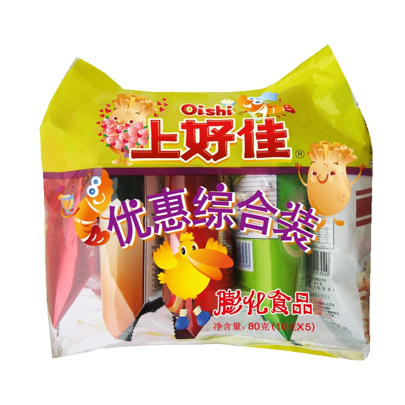 上好佳 优惠综合装 5连包 膨化食品 80g