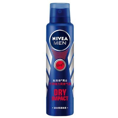 妮维雅（NIVEA）干爽魄力爽身气雾150ml（男士专用）清爽 各种肤质（新老包装随机发）