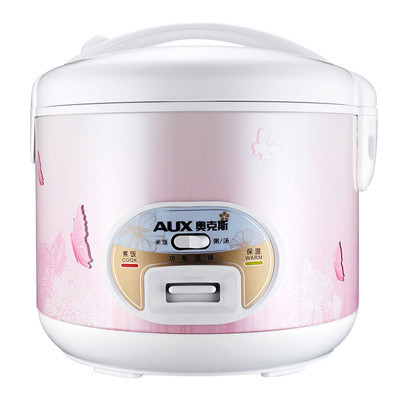 奥克斯(AUX)电饭煲CFXB40-10-F 4L大容量 带煮粥功能 电饭锅 粉色3-4-5人
