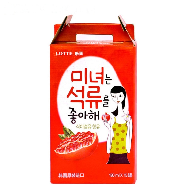 韩国进口 乐天美女石榴汁饮料 180ml*15罐