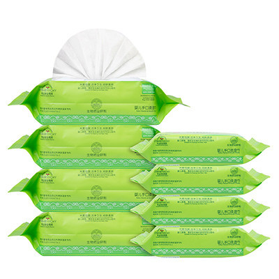 otbaby婴儿手口柔湿巾宝宝湿巾 湿纸巾 婴儿旅行款80抽*4+28抽*4 YT106*4+134*4