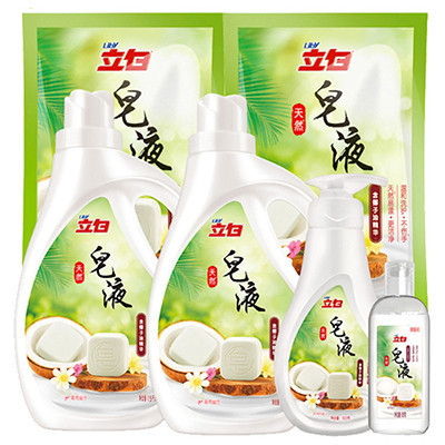 立白天然椰油抗菌洗衣液皂液组合装5.595kg（1.5kg*2+500g手洗+1kg袋×2+95g）