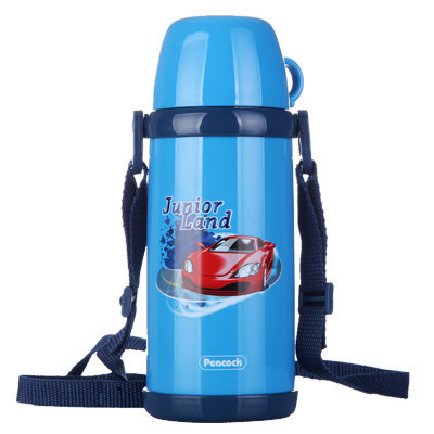 日本孔雀Peacock真空304不锈钢儿童保温杯学生保温壶可爱卡通便携宝宝水杯子大容量580ml