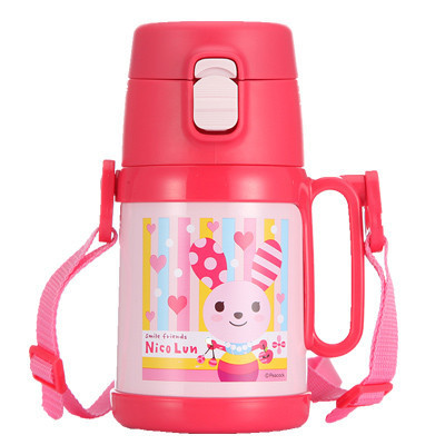 日本孔雀(peacock)SSB-400(P)儿童保温杯吸管杯真空医用级316不锈钢长效保温保冷宝宝专用水壶