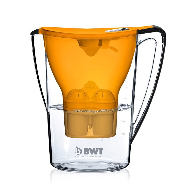 德国原装进口BWT家用直饮净水壶滤水壶净水器2.7升一壶两芯 橙色