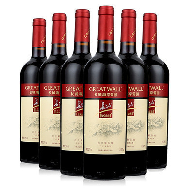 长城海岸葡园红庄解百纳干红葡萄酒750ml*6 整箱装