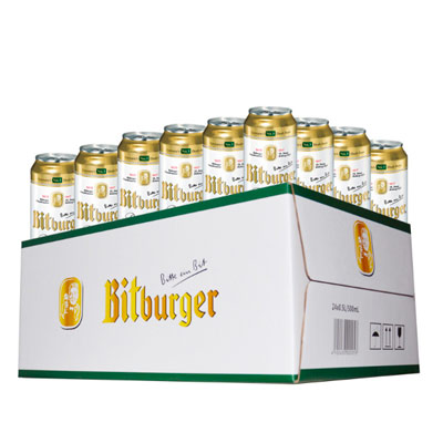 德国原装进口啤酒 碧特博格(Bitburger)皮尔森啤酒500ml*24听 整箱装