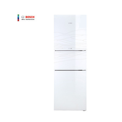 博世(BOSCH) KGH32S22EC 306升 风冷无霜 电脑控温 LED内显 玻璃面板 三门冰箱（白色流纹）