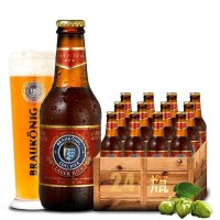 【苏宁易购超市】德国原装进口啤酒布朗克（BRAUKONIG）拉格黄啤酒250ml*24瓶整箱装