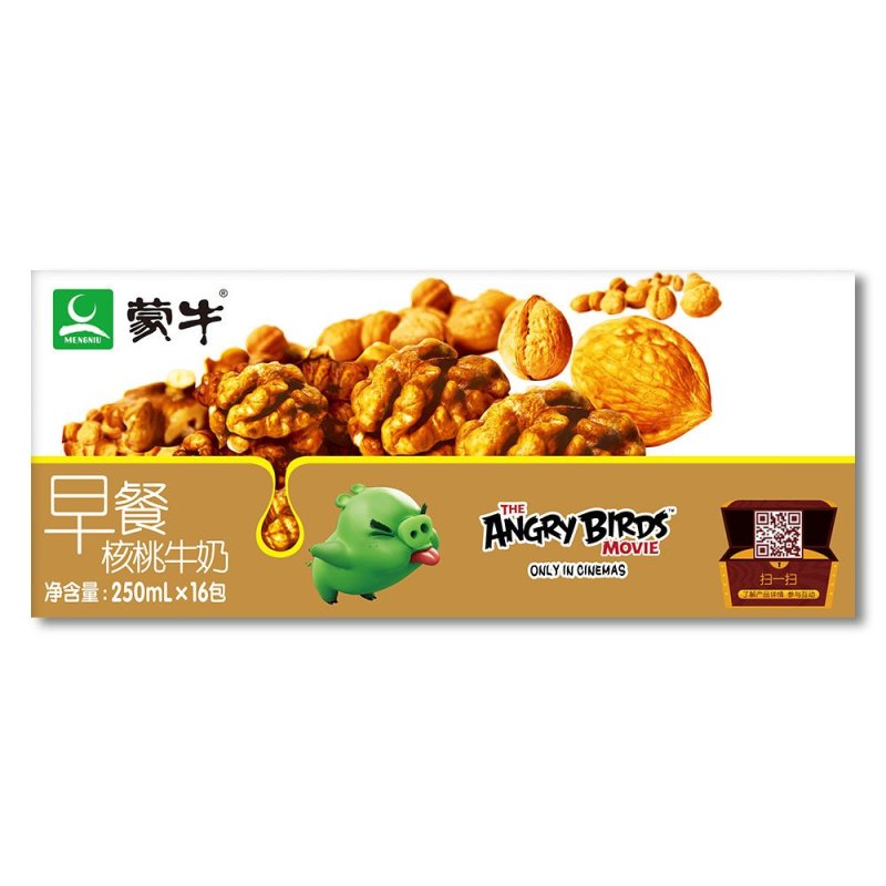 [苏宁易购超市]蒙牛早餐奶核桃味愤怒的小鸟限量版250ml×16盒