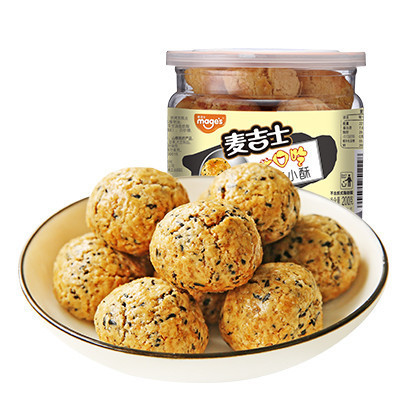 麦吉士mage's芝麻味小酥罐装200g糕点一口酥类零食品坚果饼干糕点