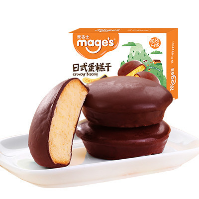 麦吉士日式蛋糕干黑巧克力味150g盒装下午茶点面包干零食点心