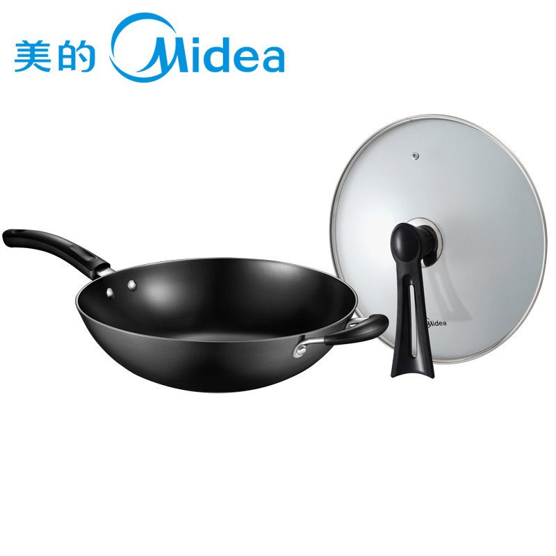 美的(Midea)炒锅 CZ32B4 全新精铁真不锈系列 铸铁炒锅无涂层不生锈补铁锅生铁炒菜锅锅具炒菜锅炊具