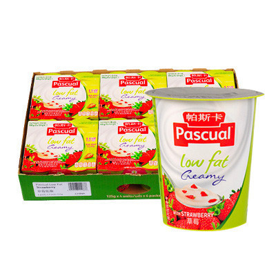 苏宁自营 帕斯卡 草莓味低脂酸奶125g*24/箱