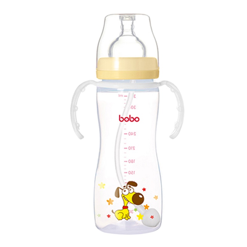 乐儿宝(bobo)婴幼儿PP宽口径奶瓶330毫升(黄色)12月以上