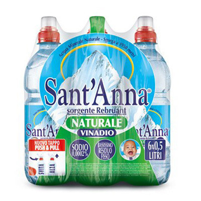 意大利进口圣安娜Sant'Anna饮用水500ml*6